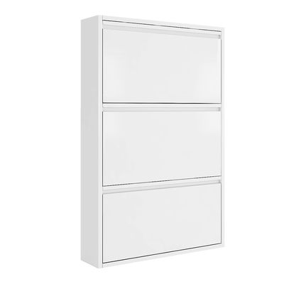 White Modern Design Metal Storage Cabinet 3 Layers Shoe Rack Steel Cabinet