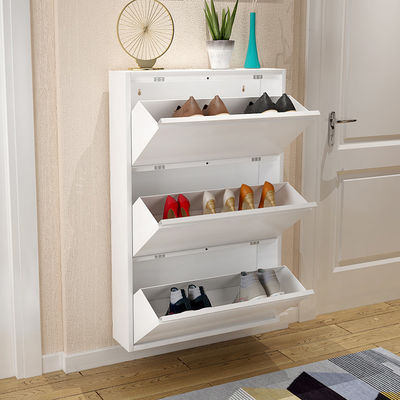 White Modern Design Metal Storage Cabinet 3 Layers Shoe Rack Steel Cabinet